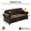 LLappuil Loveseat Sofa, Velvet Chesterfield Sofa for Living Room Brown