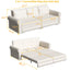 LLappuil King Size Pull Out Sofa Bed, Oversized Loveseat Sofa Convertible Sleeper Sofa Bed, Faux Leather Sofa Couch for Living Room Apartment Beige