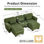 LLappuil 104" Sectional Sofa, U Shaped Modular Sectional Couch with Double Movable Ottoman, Cloud Corduroy Sofa Couch for Living Room