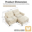 LLappuil 69" Loveseat Sofa, Modular Sectional Couch with Movable Ottoman, Cloud Chenille Sofa Couch for Living Room