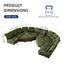 LLappuil Modular Sectional Sofa, Oversiezed Curved Sectional Couch with Storage & Hexagon Seat, Corduroy Sectional Sofa with Adjustable Arms & Backs for Living Room Green