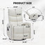 LLappuil Recliner Chair, 360° Swivel Massage Recliner Chair with Heat, Nursery Glider Rocker Faux Leather Recliner Chair for Living Room Beige