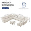 LLappuil Modular Sectional Sofa, Sectional Couch with Storage Seat, Oversized Corduroy Sofa Couch with Adjustable Arms Backs for Living Room Beige