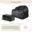 LLappuil Bean Bag Chair with Ottoman, Lazy Sofa Chair for Adults, Memory Foam Bean Bag Chairs with Filler Included for Living Room Bedroom Gray