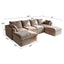 LLappuil 122" Sectional Sofa, U Shaped Sectional Couch with Double Ottoman, Linen Boneless Cloud Couch for Living Room