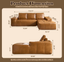 LLappuil 114" Sectional Sofa, Modular Sectional Couch with Left Chaise, Deep Seat Faux Leather Boneless Cloud Sofa for Living Room