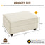 LLappuil Ottoman Square Footrest for Modular Sectional Sofa, Velvet Foot Stool for Living Room Beige