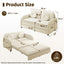 LLappuil Full Size Pull Out Sofa Bed, Compact Loveseat Sofa Covertible Sofa Bed with USB Port, Side Pocket , Chenille Sofa Couch for Living Room Beige