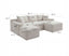 LLappuil Sectional Sofa, 94.5" U Shaped Modular Sectional Couch with Left Chaise, Cloud Courduroy Sofa Couch with Movable Ottoman for Living Room White