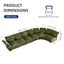 LLappuil Modular Sectional Sofa, Oversiezed Curved Sectional Couch with Storage & Hexagon Seat, Corduroy Sectional Sofa with Adjustable Arms & Backs for Living Room Green