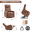 LLappuil Power Lift Recliner Chair, 8‑Point Vibration Massage Reclining Chair with Heat, Faux Leather Reading Chair with Side Pocket, USB Charge Port, Remote Control for Living Room
