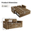 LLappuil Pull Out Sofa Bed Full Size, 65" Loveseat Sofa Convertible Sofa Bed, Chenille Sofa Couch with Small Toptable, Charging Port, Hidden Storage Armrest for Living Room Khaki