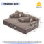 LLappuil 2 Piece Chaise Lounge Chair Indoor, Corduroy Boneless Sofa Bed, Deep Seat Sleeper Couch Reading Chairs, Cloud Sofas Couches for Living Room, No Assembly Required Brown