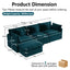 LLappuil 104" Sectional Sofa, Modular Sectional Couch with Movable Ottoman, Chenille Cloud Sofa Couch for Living Room