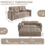 LLappuil 82" Loveseat Sofa, Pull Out Sofa Bed Queen Size, Chenille Sofa Couch with 270° Swivel Side Table, USB & Type-c Charging Port fr Living Room Khaki