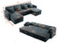 LLappuil 107" Sectional Sofa, U Shaped Sectional Couch with Storage Chaise, Pull Out Sofa Bed Convertible Sofa Bed, Corduroy Sofa Couch with USB Charging Port, Cup Holder for Living Room Dark Gray