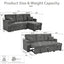 LLappuil Sectional Sofa, 71" Sectional Couch Convertible Sofa Bed, Pull Out Sofa Bed Full Size with Storage Chaise for Living Room, Linen Dark Gray