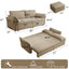 LLappuil Pull Out Sofa Bed Queen Size, 85" Loveseat Sofa with Movable Ottoman, USB Charging Port, Corduroy Sofa Couch Convertible Sofa Bed for Living Room Camel