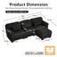 LLappuil 104" Sectional Sofa, L Shaped Modular Sectional Couch with Movable Ottoman, Cloud Corduroy Sofa Couch for Living Room