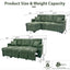 LLappuil Sectional Sofa, 71" Sectional Couch Convertible Sofa Bed, Pull Out Sofa Bed Full Size with Storage Chaise for Living Room, Linen Green