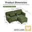 LLappuil 76" Loveseat Sofa, Modular Sectional Couch with Movable Ottoman, Cloud Corduroy Sofa Couch for Living Room