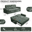 LLappuil 77" Pull Out Sofa Bed Queen Size, Loveseat Sofa Convertible Sofa Bed with USB Port Cupholders, Chenille Sofa Couch for Living Room Green