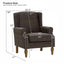 LLappuil Accent Chair, Mid-century Wingback Single Sofa Chair with Nailhead Trim Armrest, Flower Printed Polyester Fabric Reading Chair for Living Room