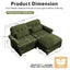 LLappuil 69" Loveseat Sofa, Modular Sectional Couch with Movable Ottoman, Cloud Chenille Sofa Couch for Living Room