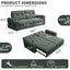LLappuil 80" Pull Out Sofa Bed Queen Size, Loveseat Sofa Convertible Sofa Bed, Chenille Sofa Couch for Living Room Green