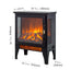 LLappuil 18" Electric Fireplace, Freestanding Electric Fireplace Stove Heater with 3D Flame Effect for 800 Sq. Ft, 1400W /700W heat/ 5000 BTU Black