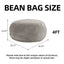 LLappuil 4 Feet Bean Bag Chair, Lazy Sofa Chair for Adults, Memory Foam Bean Bag Chairs with Filler Included for Living Room Bedroom Khaki