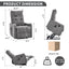 LLappuil Power Lift Recliner Chair, 8‑Point Vibration Massage Reclining Chair with Heat, Chenille Reading Chair with Side Pocket, USB Charge Port, Remote Control for Living Room