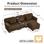 LLappuil 104" Sectional Sofa, L Shaped Modular Sectional Couch with Movable Ottoman, Cloud Corduroy Sofa Couch for Living Room