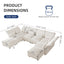 LLappuil Modular Sectional Sofa, Sectional Couch with Adjustable Arms Backs & Storage Seat, Oversized Corduroy Sofa Couch for Living Room Beige