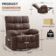 LLappuil Recliner Chair, 360° Swivel Recliner Chair, Nursery Glider Rocker Recliner Chair, Single Reading Chair with Side Pockets for Living Room, Bedroom Brown
