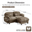 LLappuil 72" Loveseat Sofa, Modular Sectional Couch with Movable Ottoman, Cloud Chenille Sofa Couch for Living Room