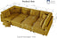 LLappuil Modular Sectional Sofa, 8 Seat Corduroy Sectional Sofa with Storage, 8 Back Cushion 8 Throw Pillow Yellow