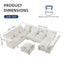 LLappuil Modular Sectional Sofa, Sectional Couch with Storage Seat, Oversized Corduroy Sofa Couch with Adjustable Arms Backs for Living Room Beige