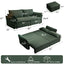 LLappuil Pull Out Sofa Bed Queen Size, 85" Loveseat Sofa with Movable Ottoman, USB Charging Port, Corduroy Sofa Couch Convertible Sofa Bed for Living Room Green