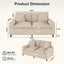 LLappuil 81" Corduroy Sofa, Comfy Loveseat Sofa Couch , Mid-Century Upholstered Couch for Living Room Beige