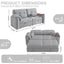 LLappuil 82" Loveseat Sofa, Pull Out Sofa Bed Queen Size, Chenille Sofa Couch with 270° Swivel Side Table, USB & Type-c Charging Port fr Living Room Gray