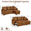 LLappuil Sectional Sofa, 71" Sectional Couch Convertible Sofa Bed, Pull Out Sofa Bed Full Size with Storage Chaise for Living Room, Foil Fabric Brown