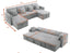LLappuil 107" Sectional Sofa, U Shaped Sectional Couch with Storage Chaise, Pull Out Sofa Bed Convertible Sofa Bed, Corduroy Sofa Couch with USB Charging Port, Cup Holder for Living Room Light Gray