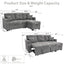 LLappuil Sectional Sofa, 71" Sectional Couch Convertible Sofa Bed, Pull Out Sofa Bed Full Size with Storage Chaise for Living Room, Linen Light Gray