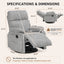 LLappuil Recliner Chair, 360° Swivel Reclining Chair, Manual Nursery Glider Rocker Recliner Chair for Living Room, Corduroy Beige