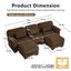 LLappuil 104" Sectional Sofa, U Shaped Modular Sectional Couch with Double Movable Ottoman, Cloud Corduroy Sofa Couch for Living Room