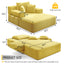 LLappuil Chaise Lounge Chair Indoor, Corduroy Boneless Sofa Bed, Deep Seat Sleeper Couch Reading Chairs, Cloud Sofas Couches for Living Room, No Assembly Required Yellow