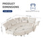 LLappuil Modular Sectional Sofa, Oversiezed Curved Sectional Couch with Storage & Hexagon Seat, Corduroy Sectional Sofa with Adjustable Arms & Backs for Living Room Beige