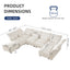 LLappuil Modular Sectional Sofa, Sectional Couch with Adjustable Arms Backs & Storage Seat, Oversized Corduroy Sofa Couch for Living Room Beige