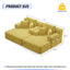 LLappuil 2 Piece Chaise Lounge Chair Indoor, Corduroy Boneless Sofa Bed, Deep Seat Sleeper Couch Reading Chairs, Cloud Sofas Couches for Living Room, No Assembly Required Yellow